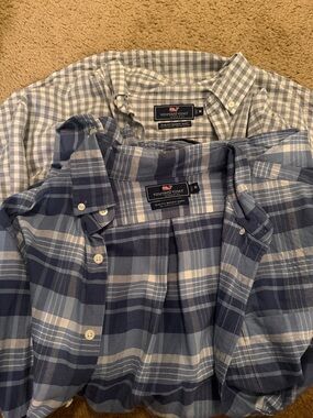 Vineyard Vines Men’s Blue Multi-Plaid Button-Down Shirt